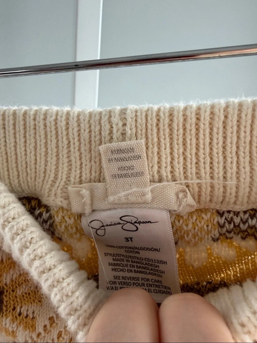 Jessica Simpson Crochet Cotton Cream Knit Tank Sunflower 3T